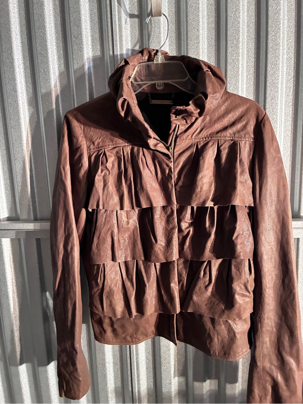Buttery Soft Diane Von Furstenberg Lambskin Leather “Cupcake” Jacket. Size10